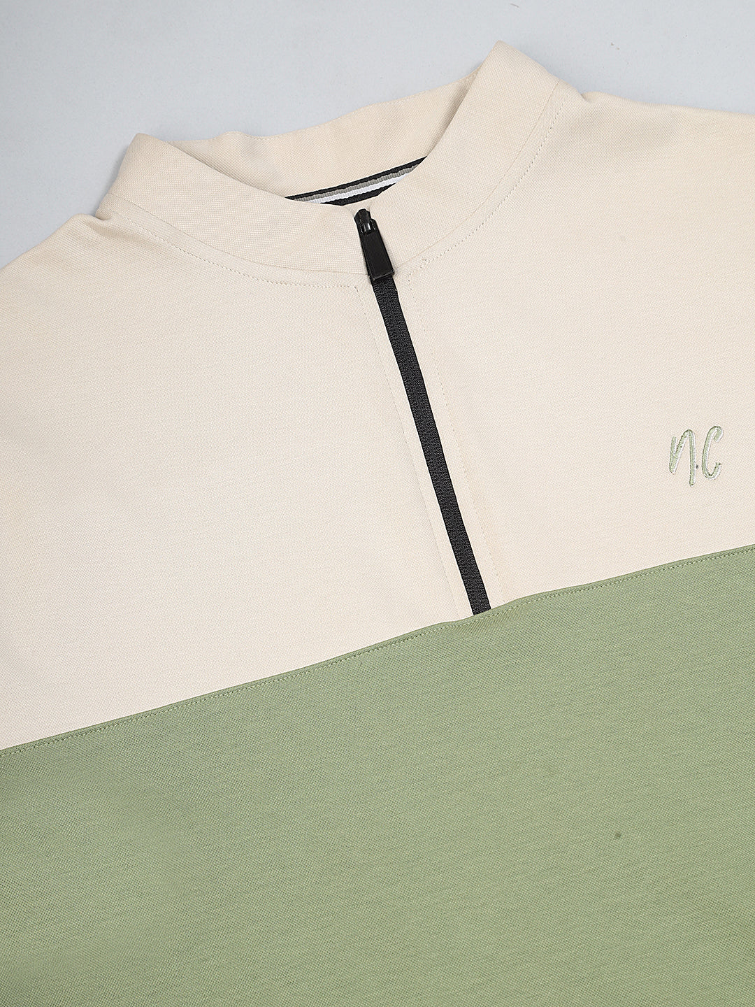 Neon Chillie Zipper T-shirt for Men (NC-114-Beige)