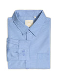 Plus Size Cotton 1 Pocket Regular Fit Smart Casual Shirt - Sky Blue