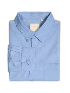 Plus Size Cotton 1 Pocket Regular Fit Smart Casual Shirt - Sky Blue