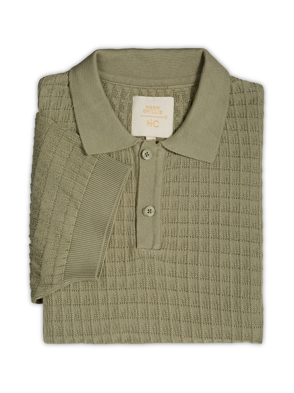 Flat Knit Half sleeve Polo Ribbed T Shirt- Style- NC-Plus-129-Mouse