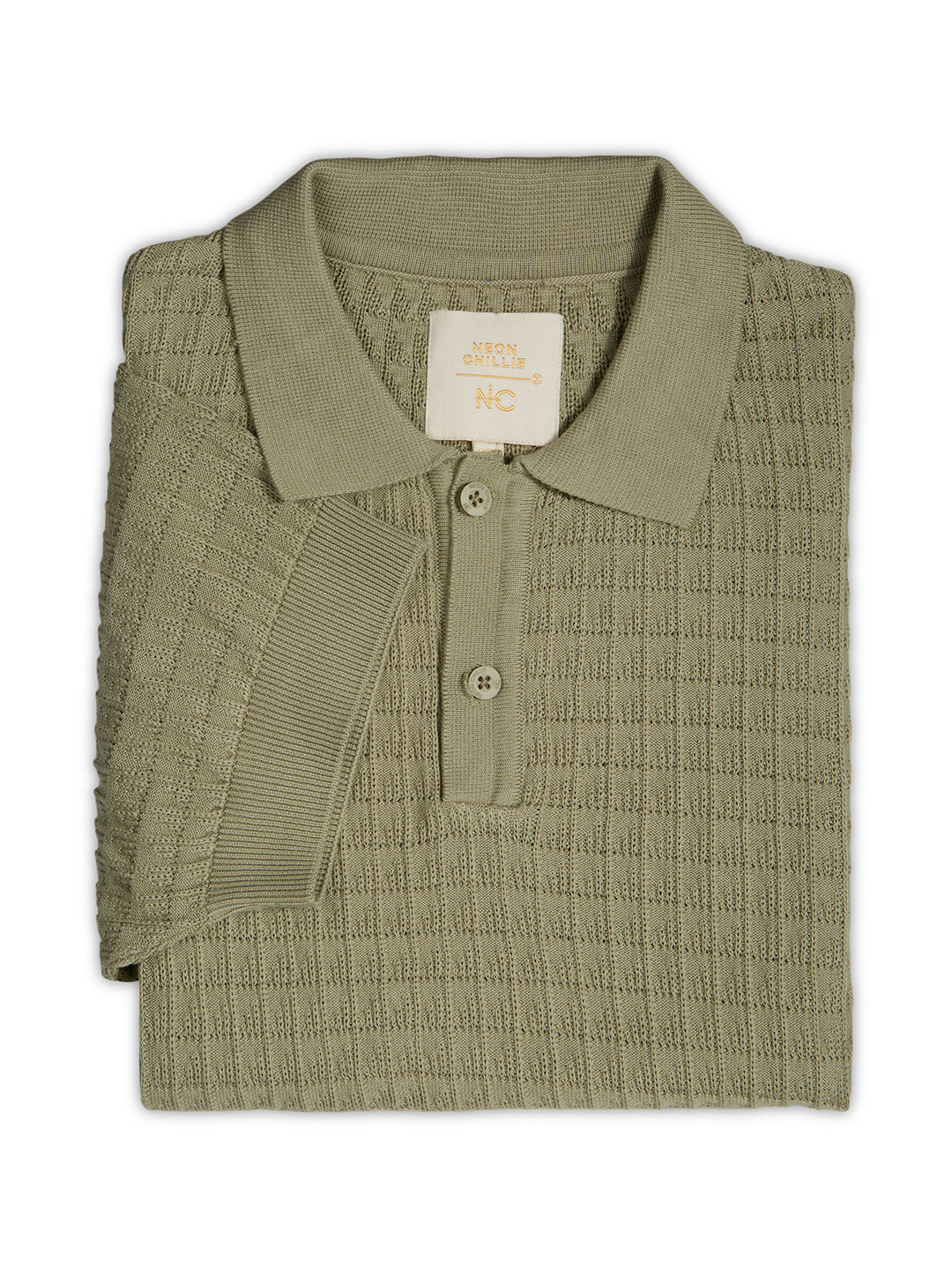 Flat Knit Half sleeve Polo Ribbed T Shirt- Style- NC-Plus-129-Mouse