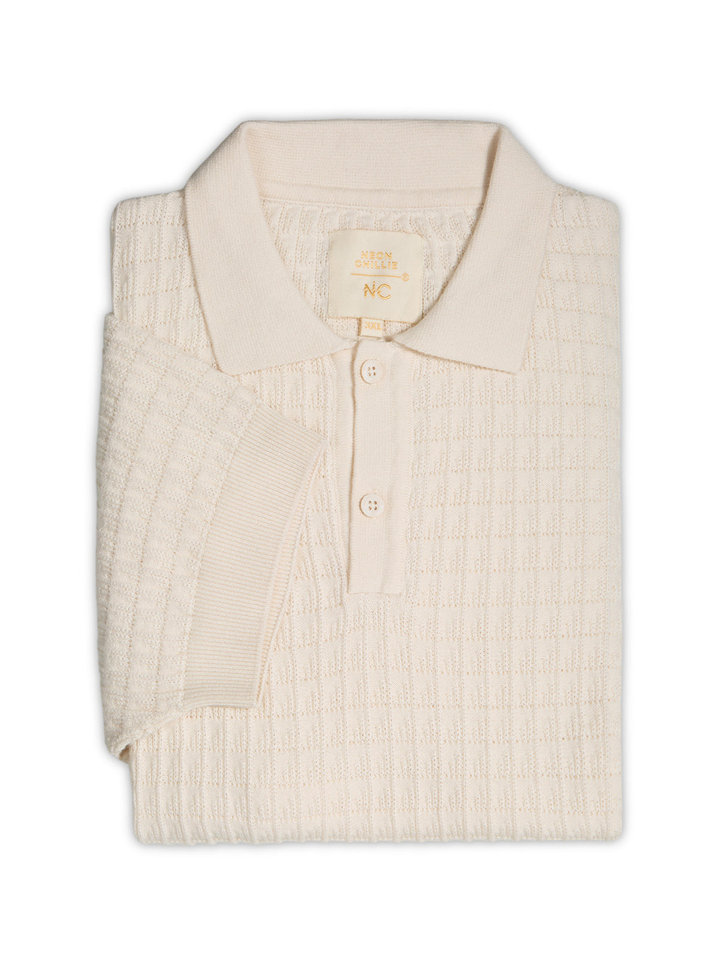 Flat Knit Half sleeve Polo Ribbed T Shirt, Style- NC-Plus-129-Ash-Milange