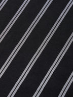 Plus Size Cotton Stripes Shirt 1 Pocket Regular Fit Smart Casual Shirt, Style- Plus-1266-black