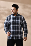 Men Cotton Black and White Dark Shade Checkered Classic Fit Pocket Smart Casual Shirt