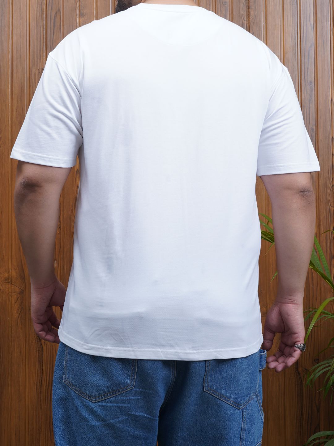 Crew Neck Half sleeve T Shirt - NC-Plus-101-White