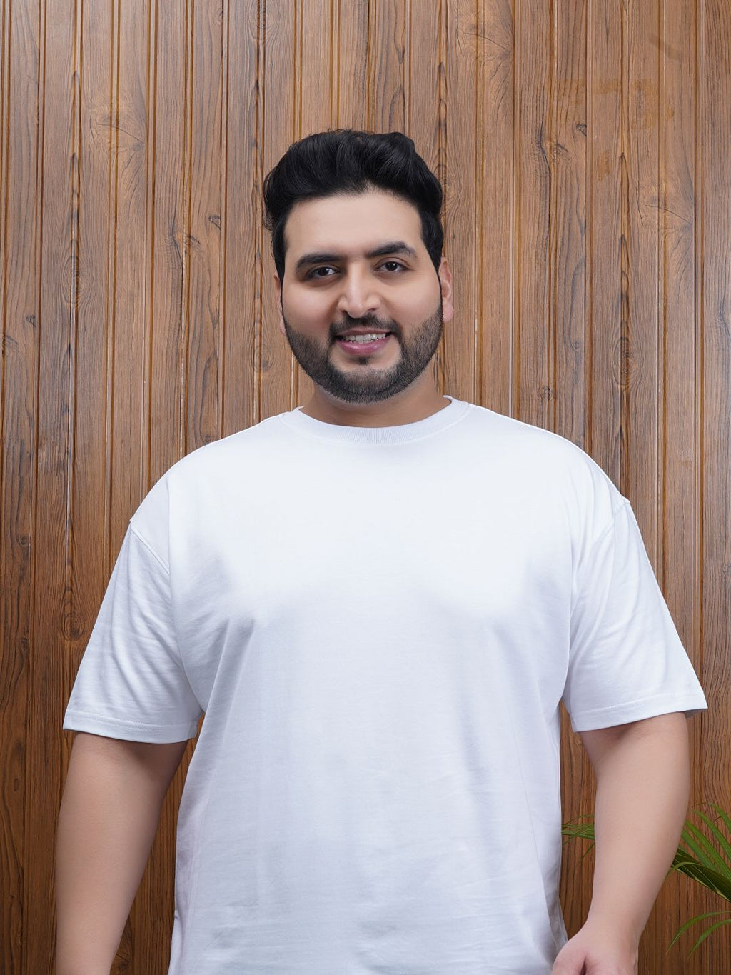 Crew Neck Half sleeve T Shirt - NC-Plus-101-White