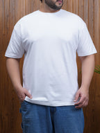 Crew Neck Half sleeve T Shirt - NC-Plus-101-White