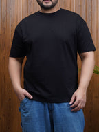 Crew Neck Half sleeve T Shirt - NC-Plus-101-Black