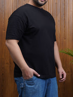 Crew Neck Half sleeve T Shirt - NC-Plus-101-Black