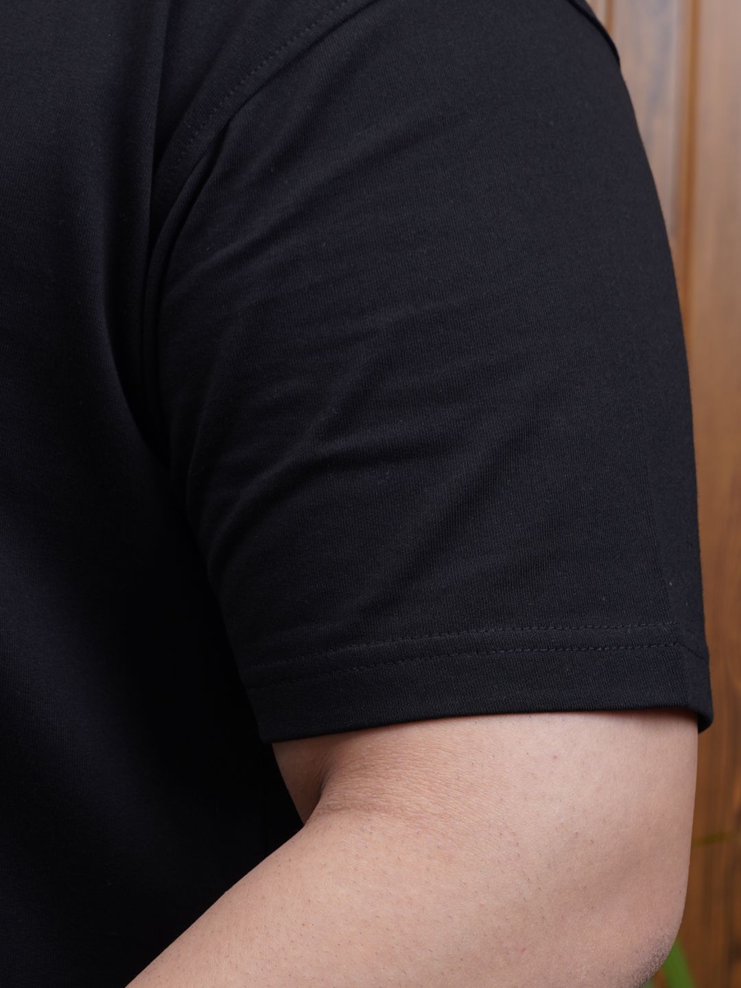 Crew Neck Half sleeve T Shirt - NC-Plus-101-Black