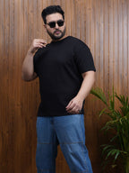 Crew Neck Half sleeve T Shirt - NC-Plus-101-Black