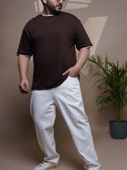 Crew Neck Half sleeve T Shirt - NC-Plus-101-Coffee