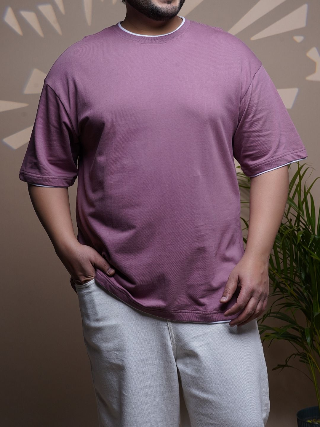 Crew Neck Half sleeve T Shirt - NC-Plus-101-SolmanPink