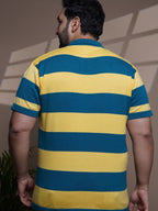 Flat Knit Half sleeve Polo Ribbed T Shirt - 128-Yellow