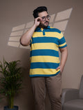 Flat Knit Half sleeve Polo Ribbed T Shirt - 128-Yellow