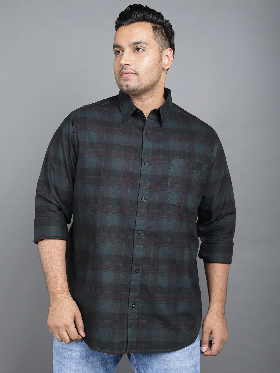 Black and Green Full Sleeve Casual Shirt- Code- 2K35