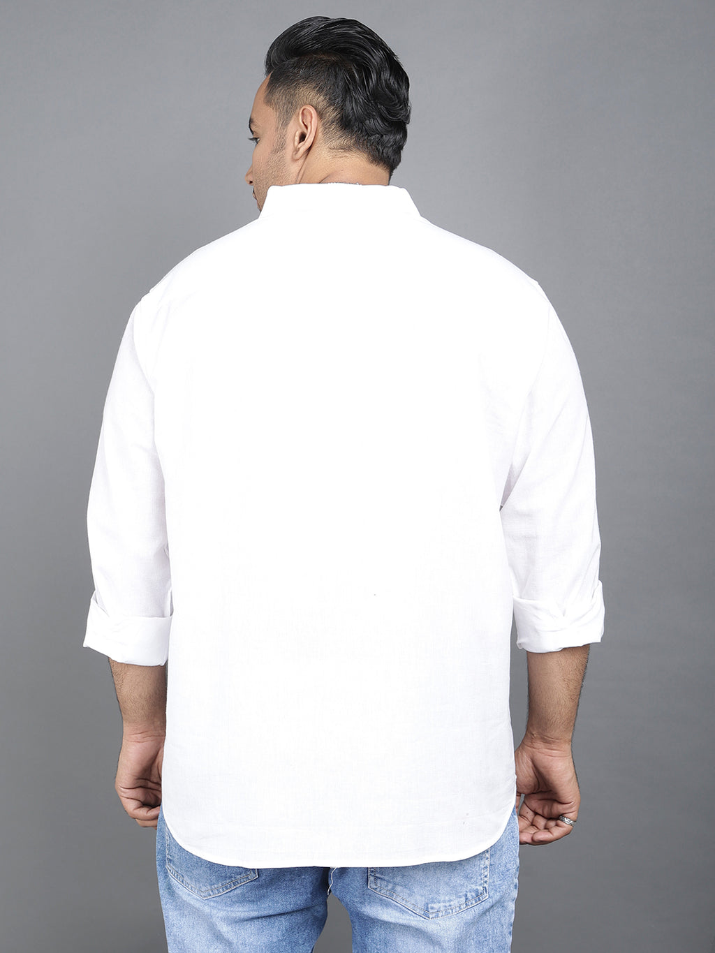 Pure White Cotton Linen Casual Full Sleeve Shirt.. Style Code- NC-2k20-White