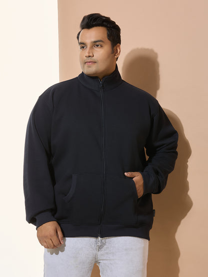 High Winter Cotton Sweatshirt of Fleece for Men - Style-710-Navy
