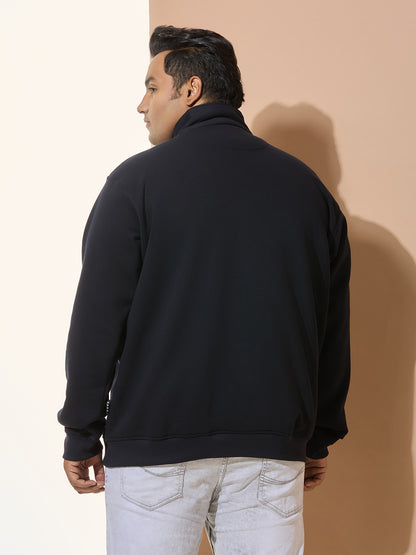 High Winter Cotton Sweatshirt of Fleece for Men - Style-710-Navy
