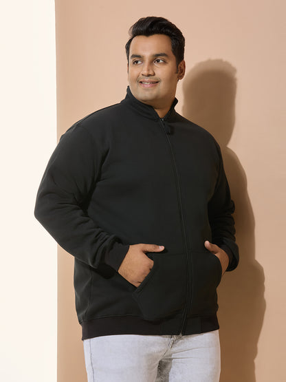 High Winter Cotton Sweatshirt of Fleece for Men - Style-710- Black