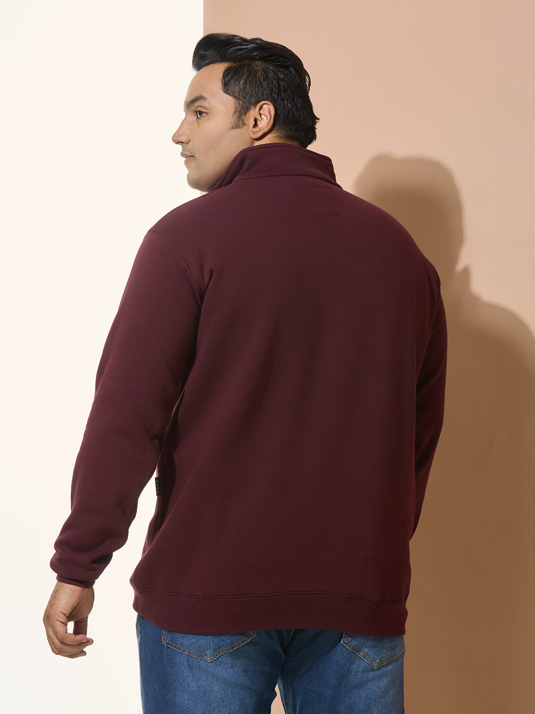 High Winter Cotton Swaet shirt of Fleece for Men -Style-709-Wine