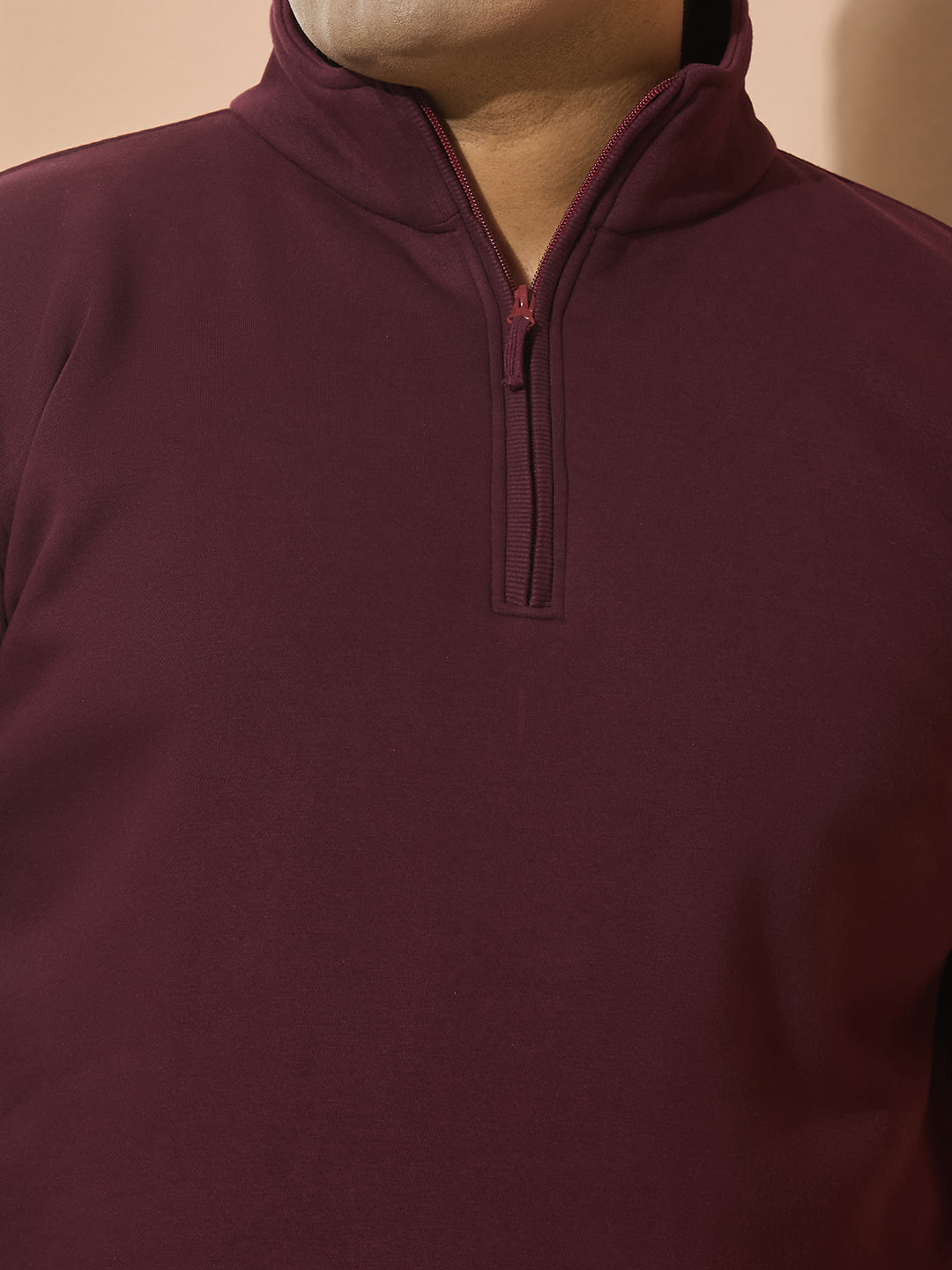 High Winter Cotton Swaet shirt of Fleece for Men -Style-709-Wine