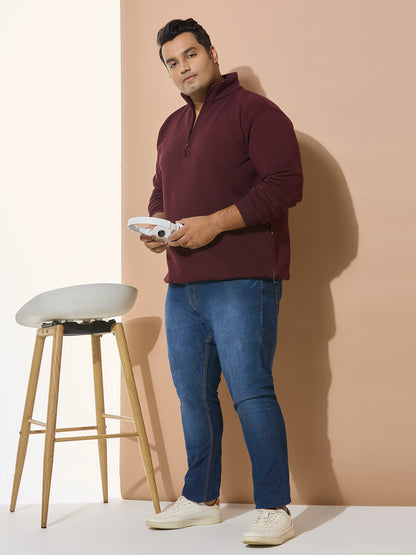 High Winter Cotton Swaet shirt of Fleece for Men -Style-709-Wine