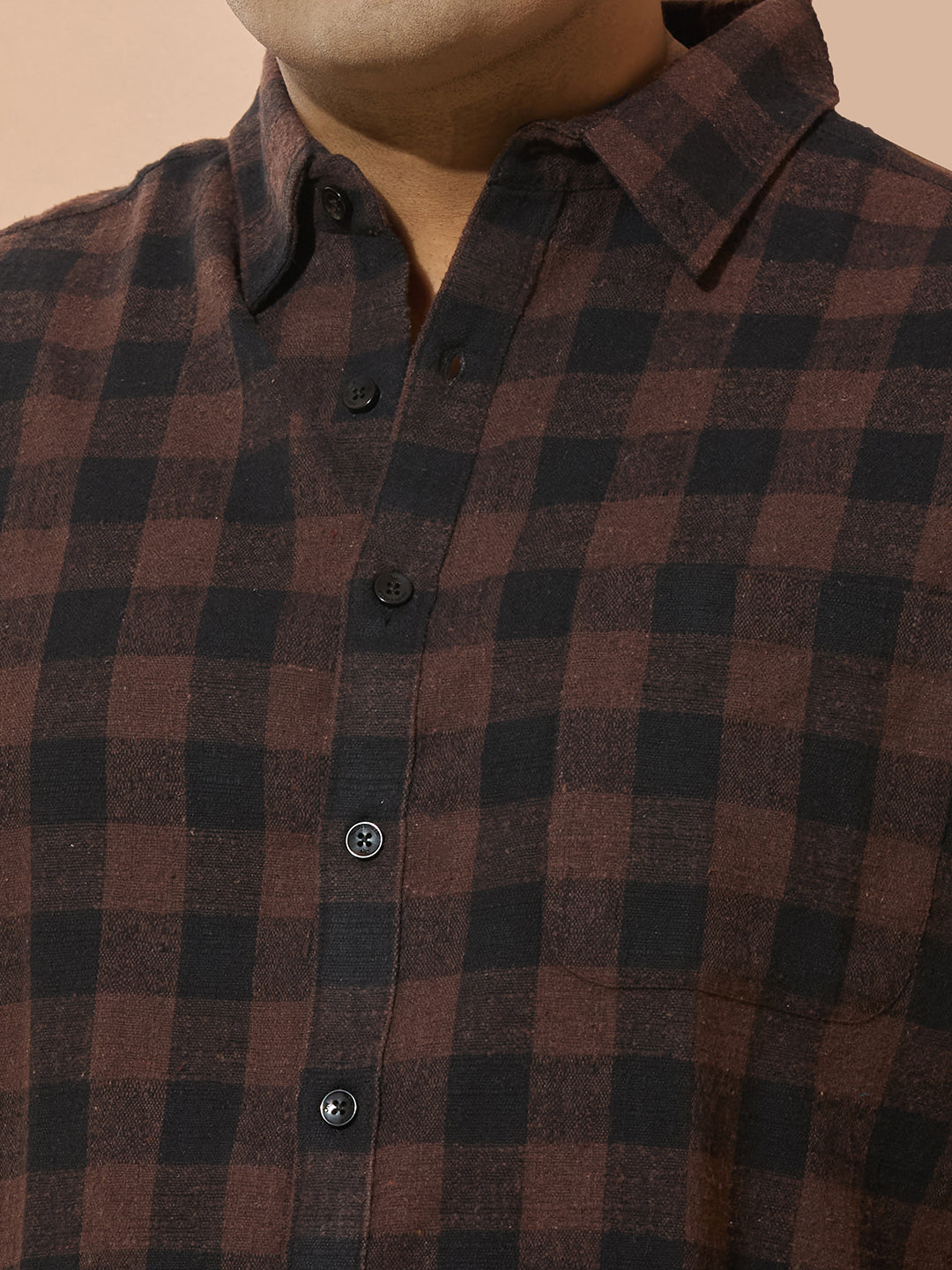 Winter Shirt Regular Fit Smart Casual Shirt - Style- 1218-Brown