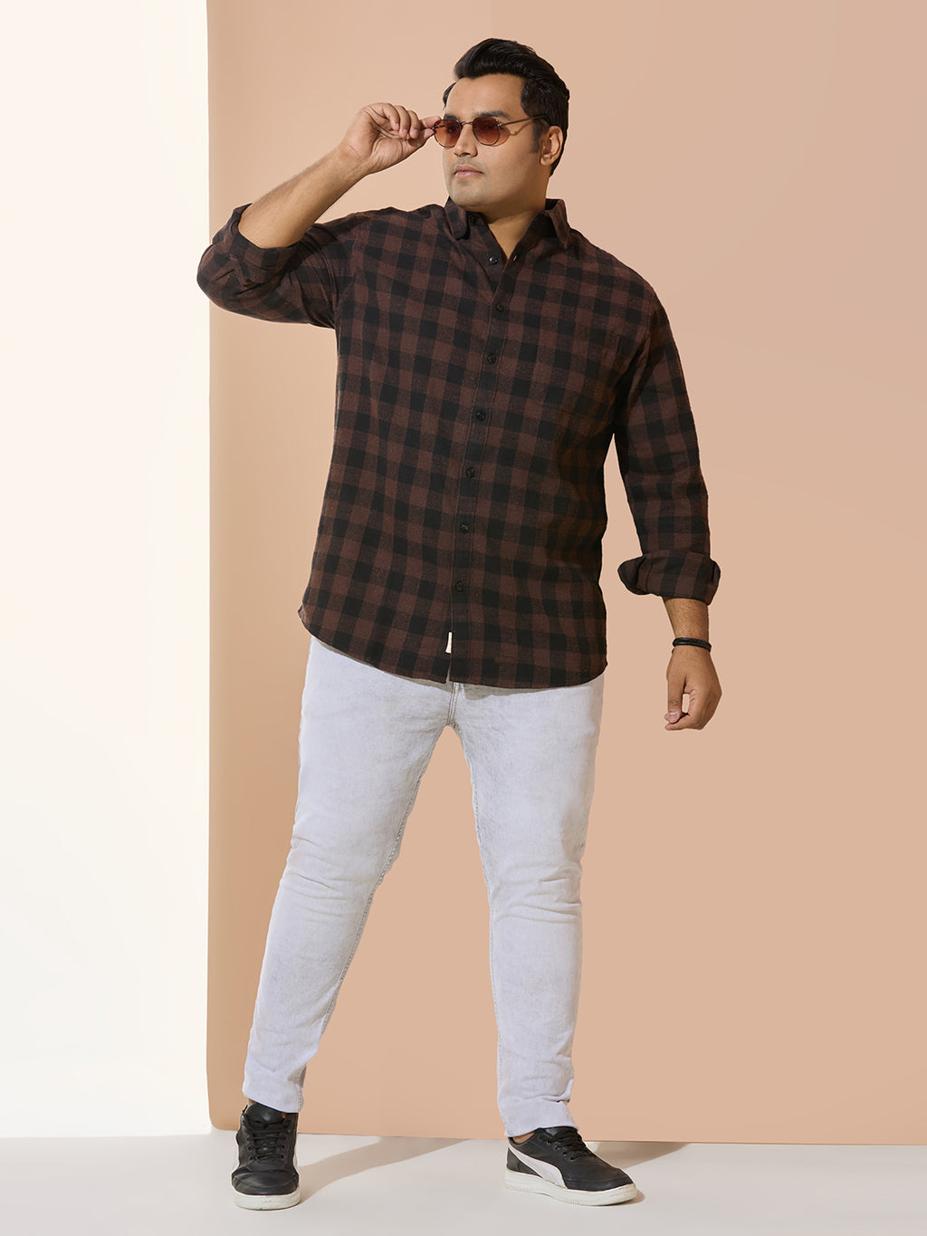 Winter Shirt Regular Fit Smart Casual Shirt - Style- 1218-Brown