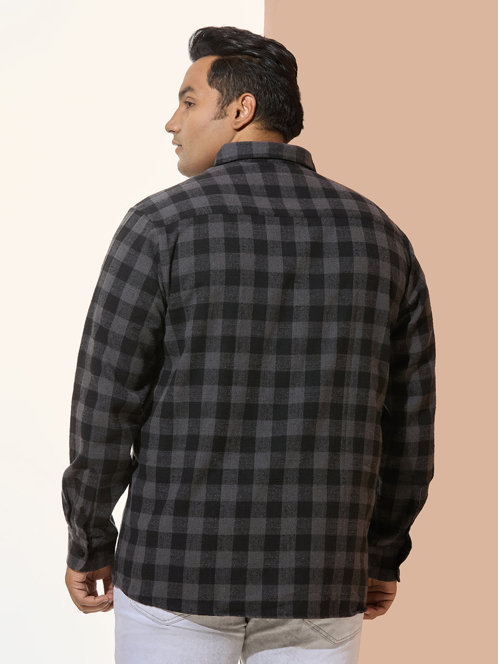 Winter Shirt Regular Fit Smart Casual Shirt -Style- 1218- Black