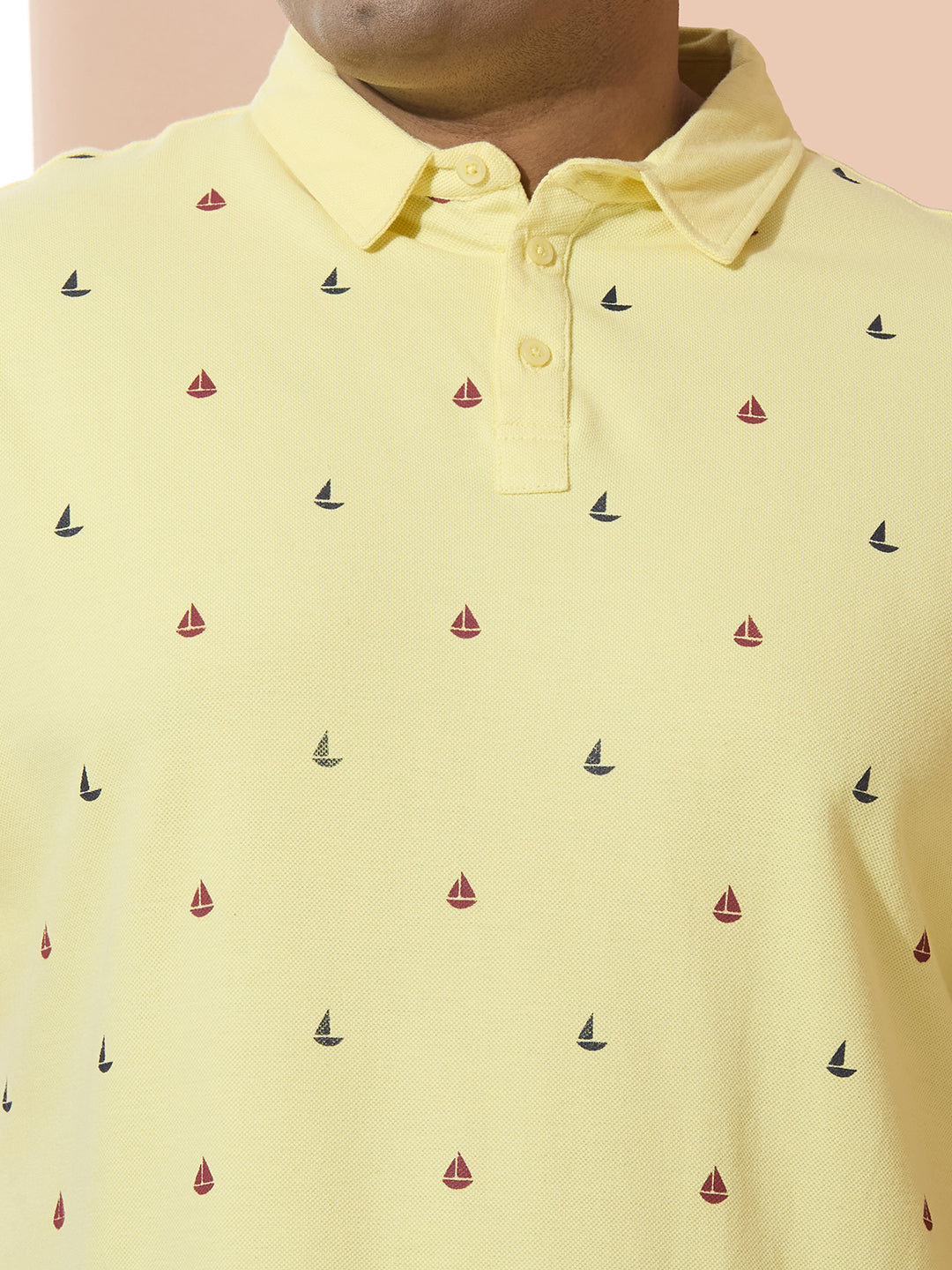 Men Yellow Slim Fit Cotton Polo T-Shirt. Style- NC-116-Yellow