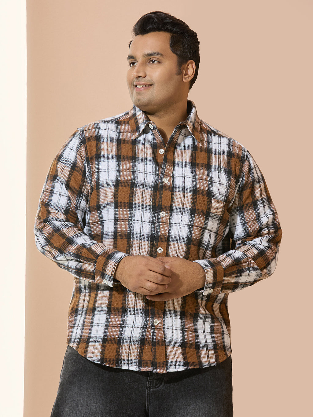Winter Shirt Regular Fit Smart Casual Shirt - Brown