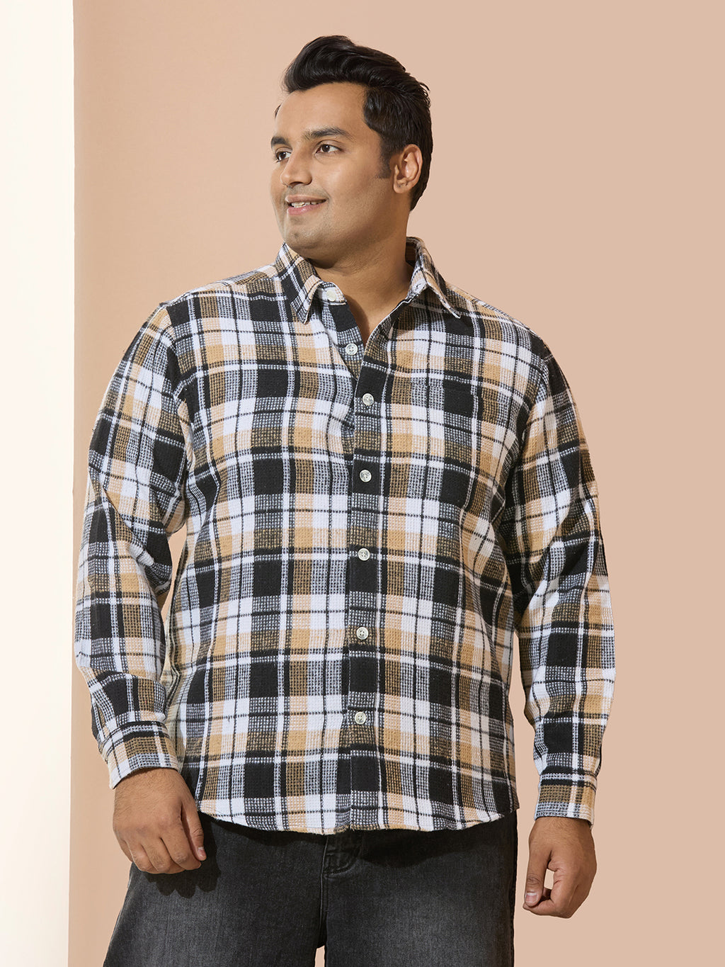 Winter Shirt Regular Fit Smart Casual Shirt - Khaki