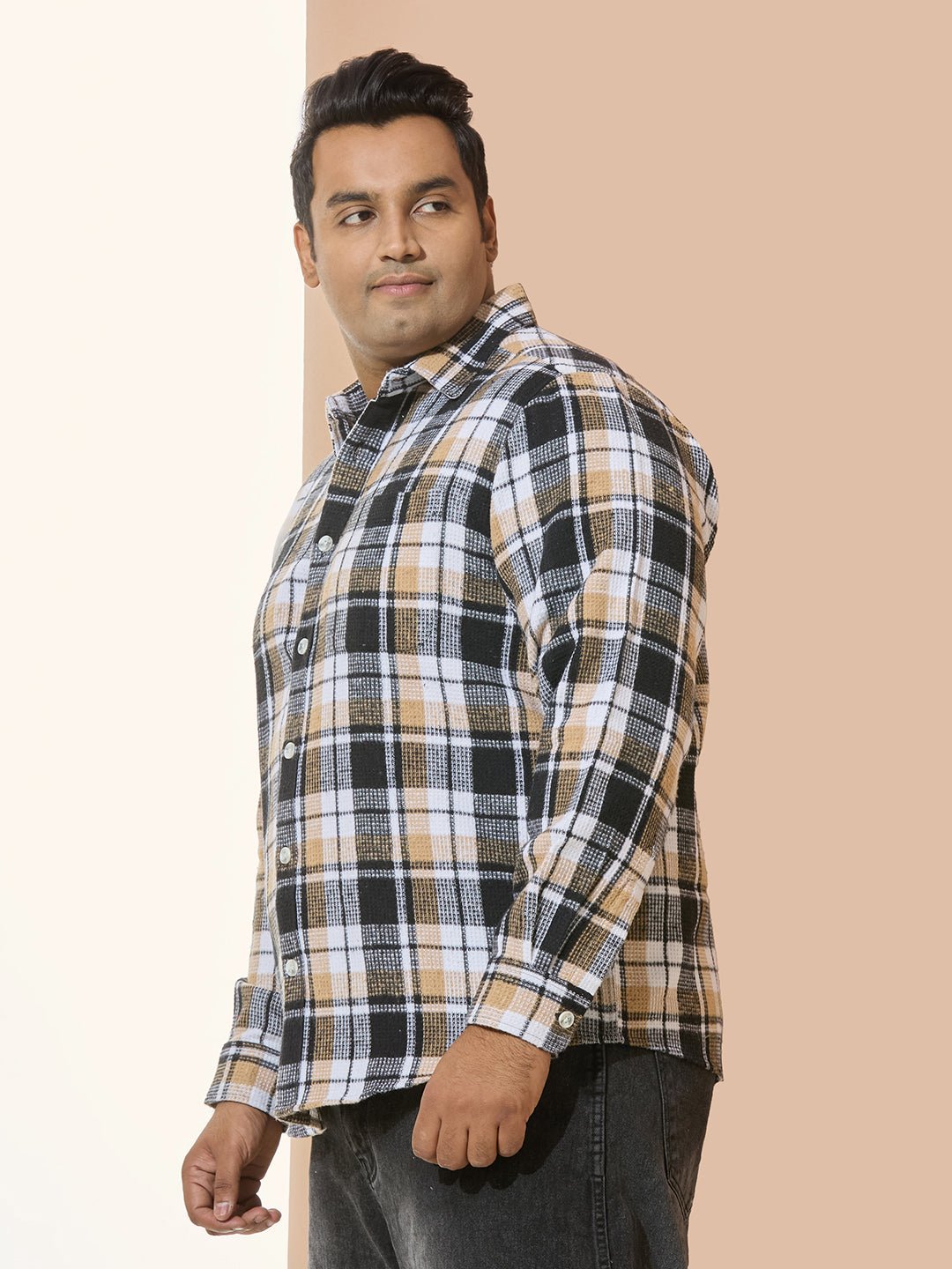 Winter Shirt Regular Fit Smart Casual Shirt - Khaki