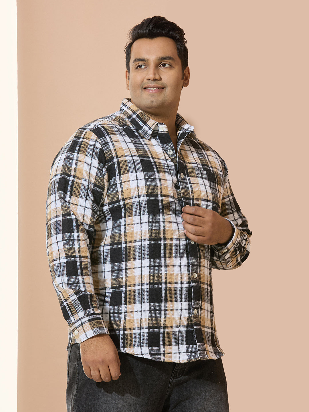 Winter Shirt Regular Fit Smart Casual Shirt - Khaki