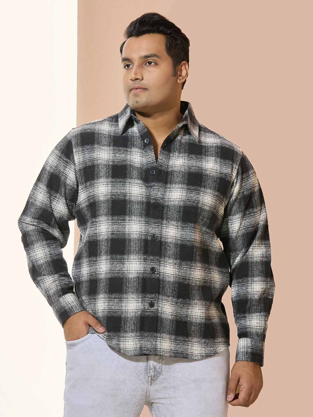 Winter Shirt Regular Fit Smart Casual Shirt - Blackgrey
