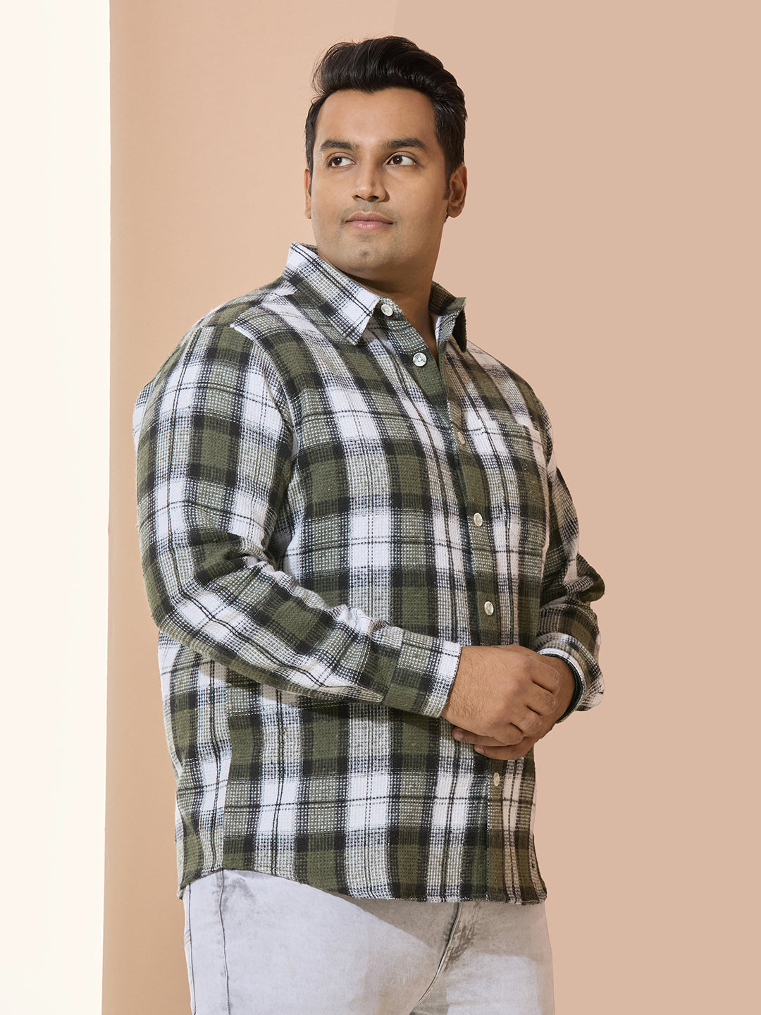 Winter Shirt Regular Fit Smart Casual Shirt - Style NC-1221-Olive