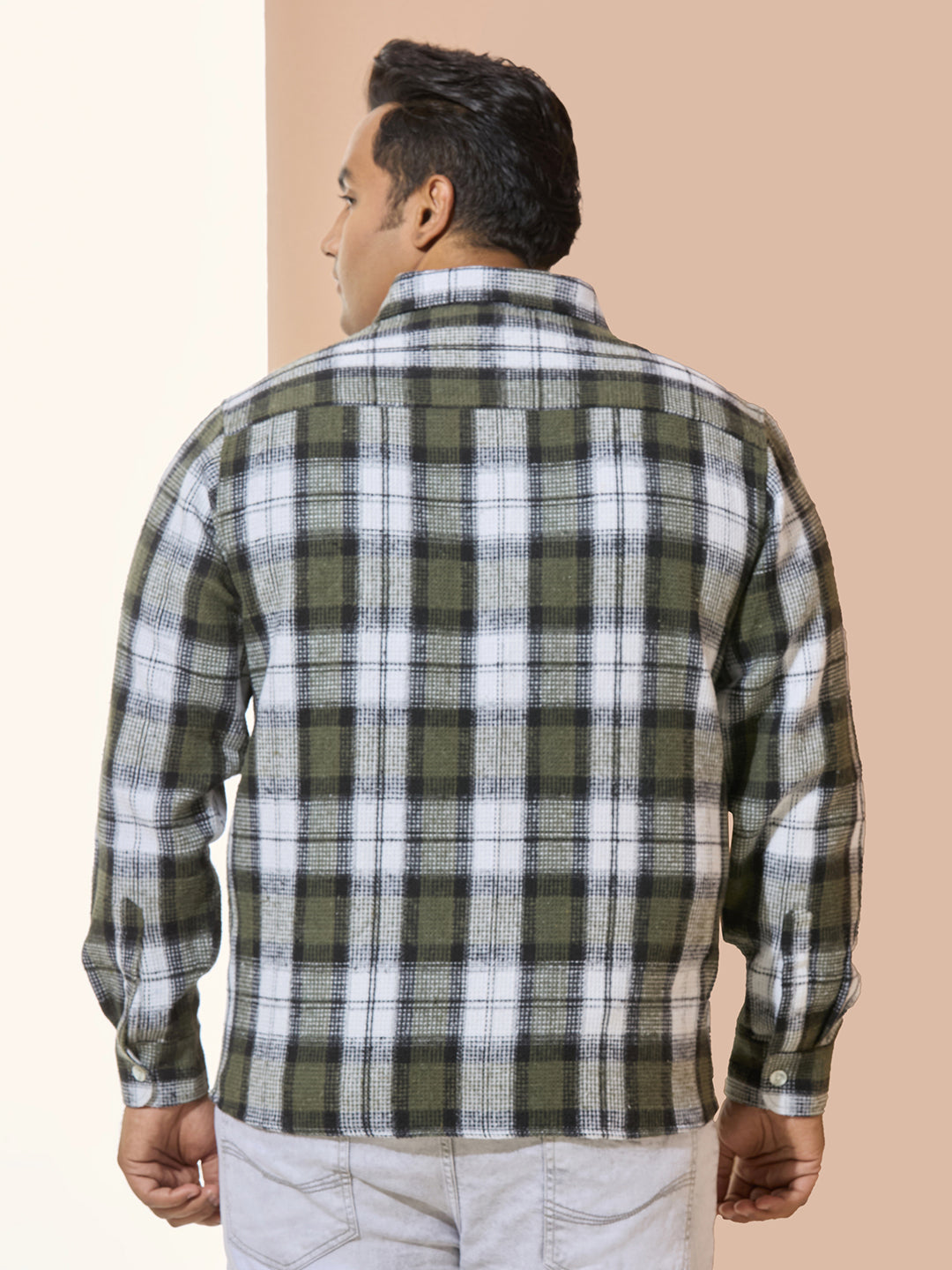 Winter Shirt Regular Fit Smart Casual Shirt - Style NC-1221-Olive