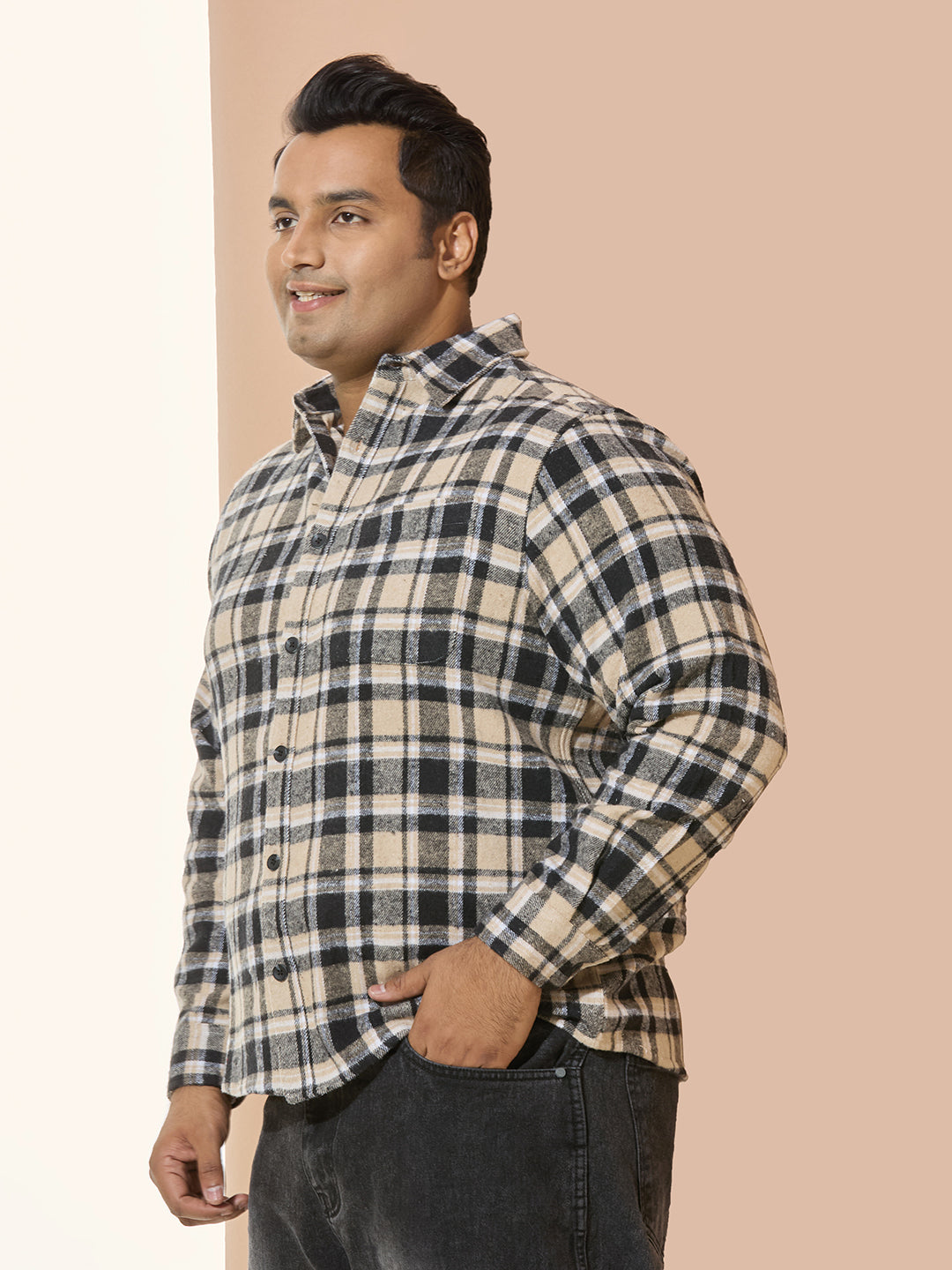 Winter Shirt Regular Fit Smart Casual Shirt - Beige