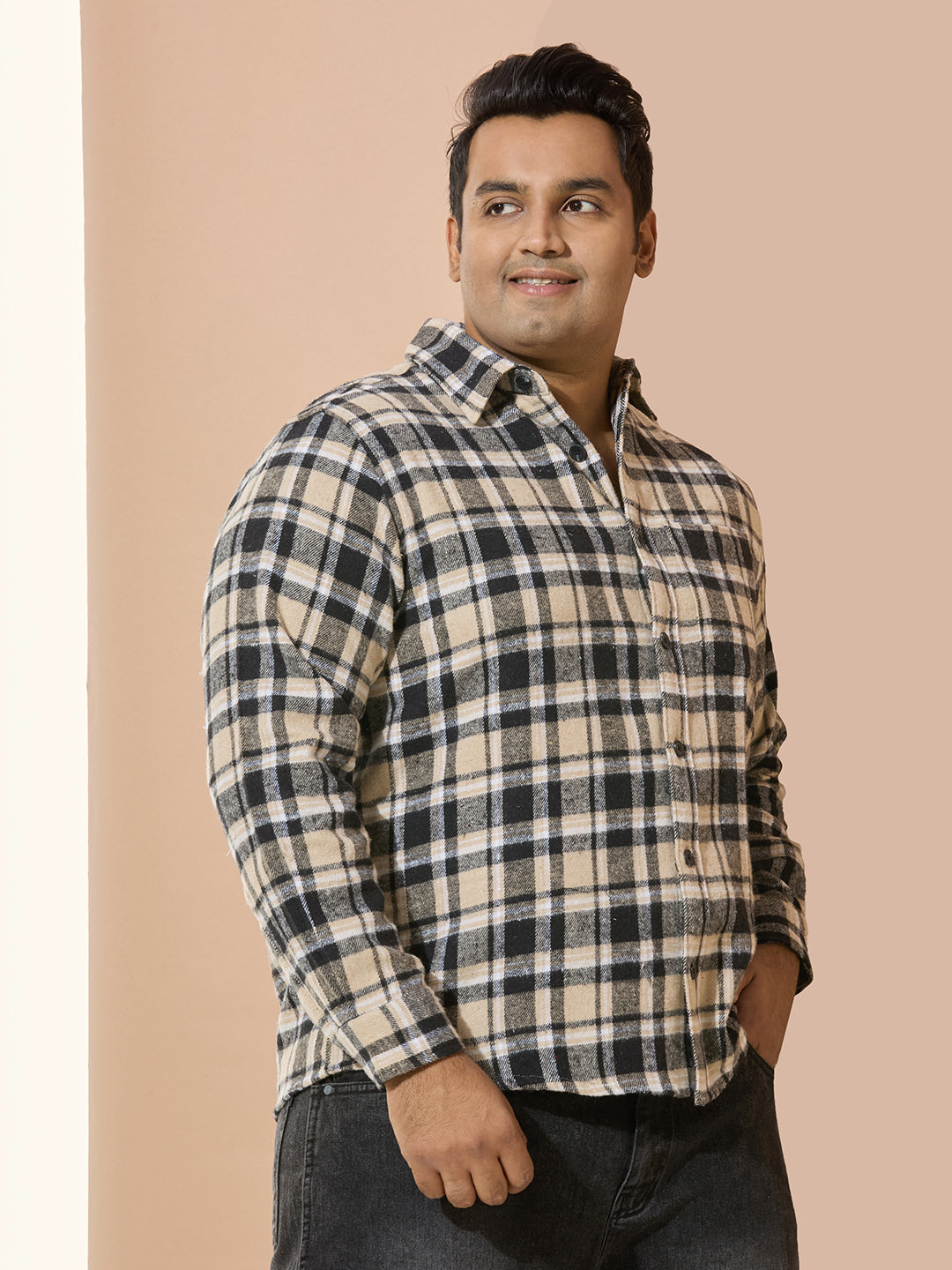 Winter Shirt Regular Fit Smart Casual Shirt - Beige