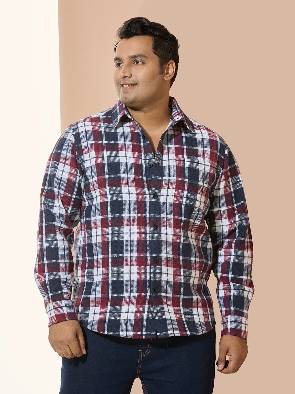 Winter Shirt Regular Fit Smart Casual Shirt - Style NC-1221-Wine