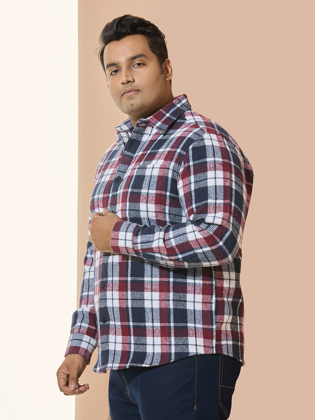 Winter Shirt Regular Fit Smart Casual Shirt - Style NC-1221-Wine