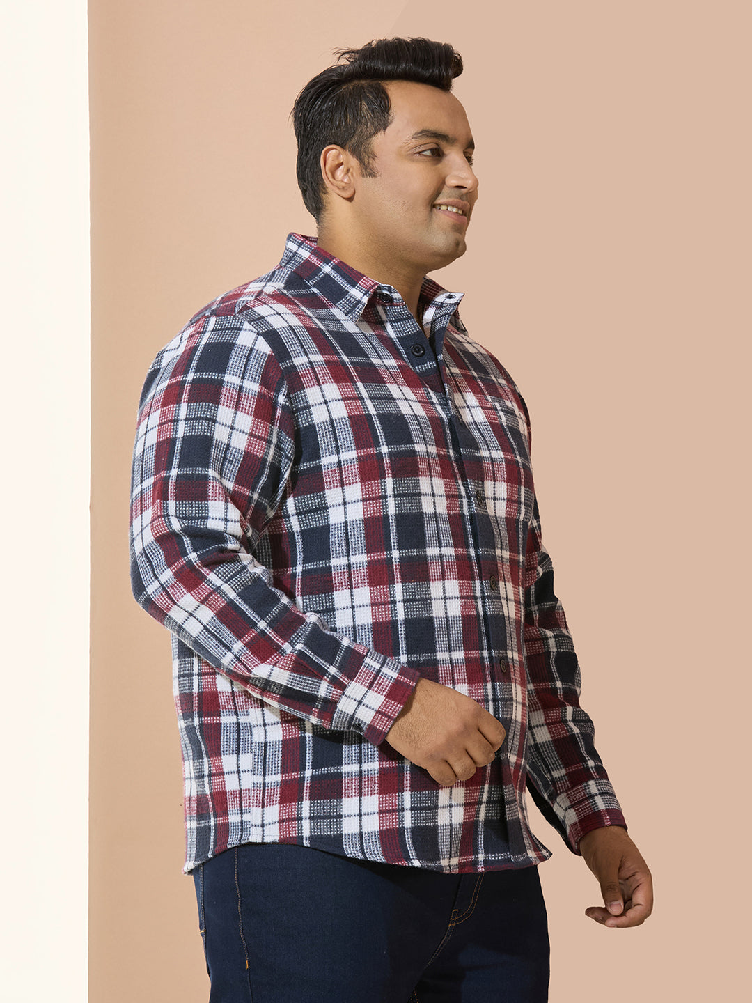 Winter Shirt Regular Fit Smart Casual Shirt - Style NC-1221-Wine