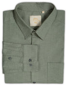 Plus Size Cotton 1 Pocket Regular Fit Smart Casual Shirt - Olive