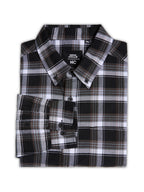 Plus Size Cotton Checks Shirt 1 Pocket Regular Fit Smart Casual Shirt, Style- Plus-1262-black