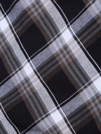 Plus Size Cotton Checks Shirt 1 Pocket Regular Fit Smart Casual Shirt, Style- Plus-1262-black