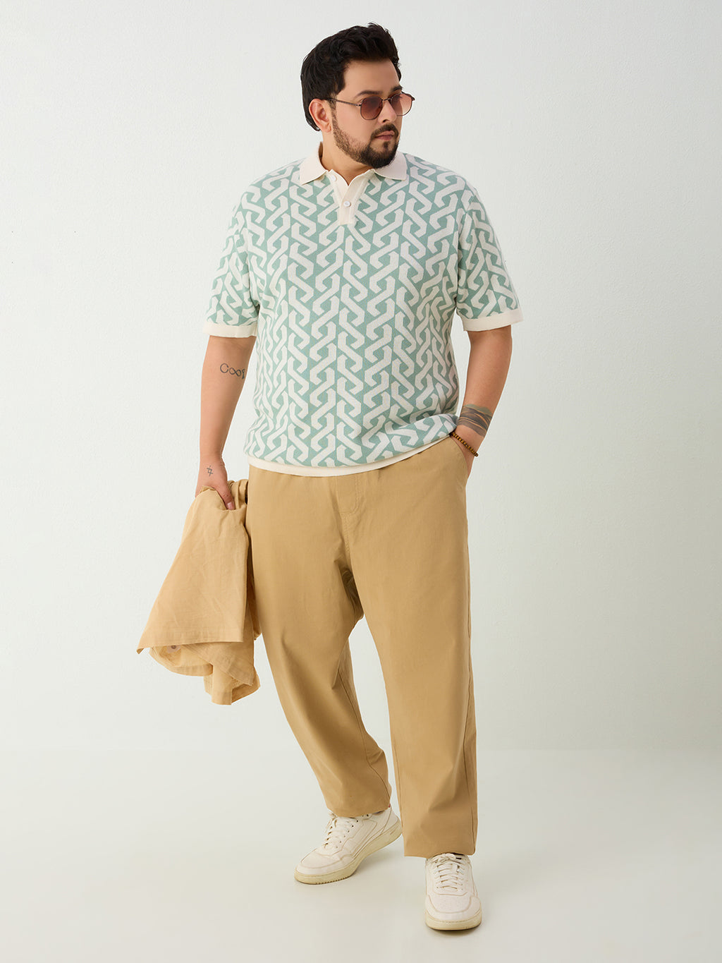 Flat Knit Half sleeve Polo Ribbed T Shirt - Sky Blue